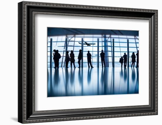 Travelers Silhouettes at Airport,Beijing-06photo-Framed Photographic Print