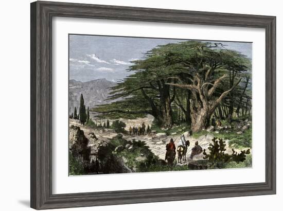 Travelers Stopping to Rest Among a Grove of Cedars in Lebanon-null-Framed Giclee Print