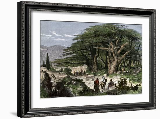 Travelers Stopping to Rest Among a Grove of Cedars in Lebanon-null-Framed Giclee Print