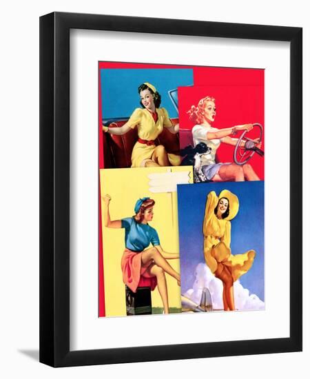 Traveling Pin-Ups-Piddix-Framed Art Print