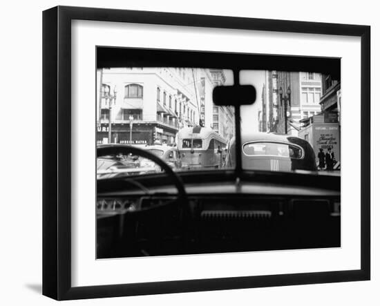 Traveling Through Rush Hour Traffic in Downtown Los Angeles-Loomis Dean-Framed Photographic Print