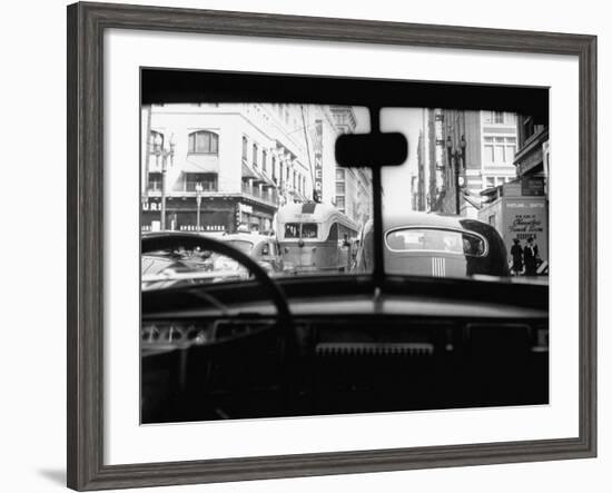 Traveling Through Rush Hour Traffic in Downtown Los Angeles-Loomis Dean-Framed Photographic Print