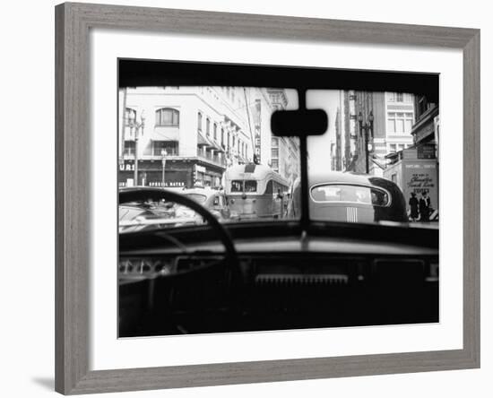 Traveling Through Rush Hour Traffic in Downtown Los Angeles-Loomis Dean-Framed Photographic Print