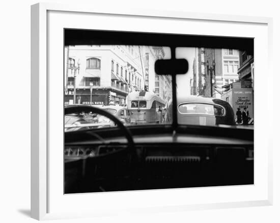 Traveling Through Rush Hour Traffic in Downtown Los Angeles-Loomis Dean-Framed Photographic Print