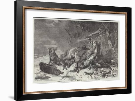 Traveller Attacked by Wolves-Richard Ansdell-Framed Giclee Print