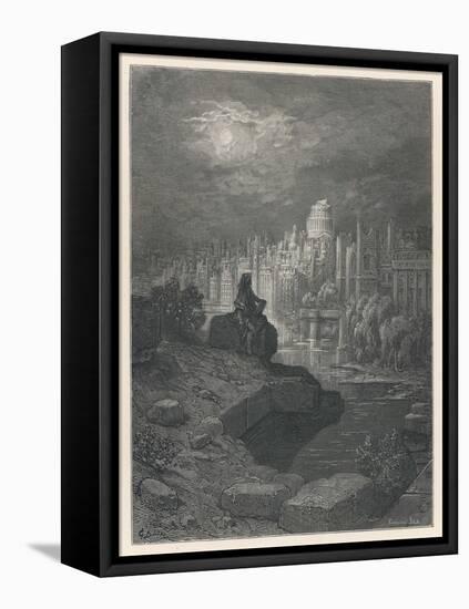Traveller from New Zealand in Days to Come Contemplates the Ruins of London That Once Great City-Gustave Dor?-Framed Stretched Canvas