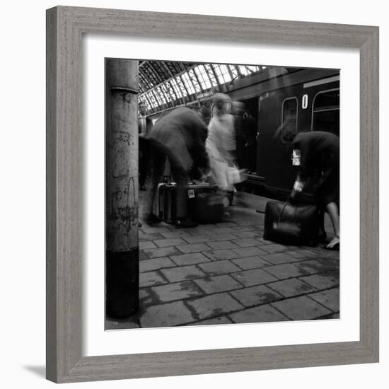 Travellers Boarding a Train to Rotterdam, Centraal Station, Amsterdam, Netherlands, 1963-Michael Walters-Framed Photographic Print
