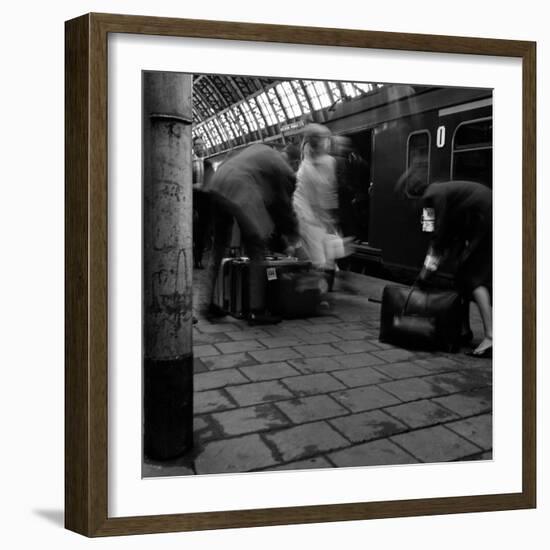 Travellers Boarding a Train to Rotterdam, Centraal Station, Amsterdam, Netherlands, 1963-Michael Walters-Framed Photographic Print