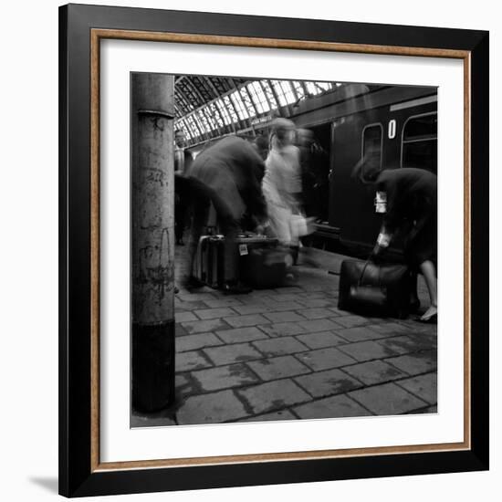 Travellers Boarding a Train to Rotterdam, Centraal Station, Amsterdam, Netherlands, 1963-Michael Walters-Framed Photographic Print