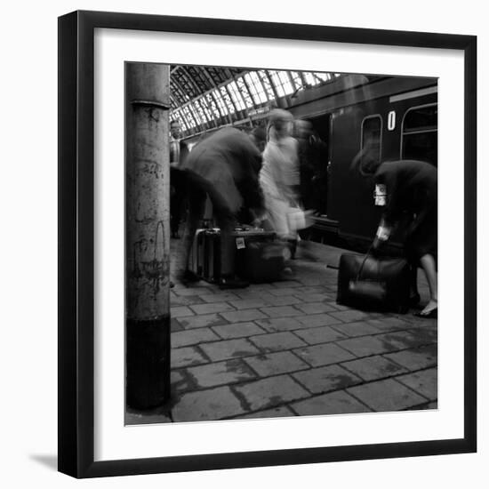 Travellers Boarding a Train to Rotterdam, Centraal Station, Amsterdam, Netherlands, 1963-Michael Walters-Framed Photographic Print