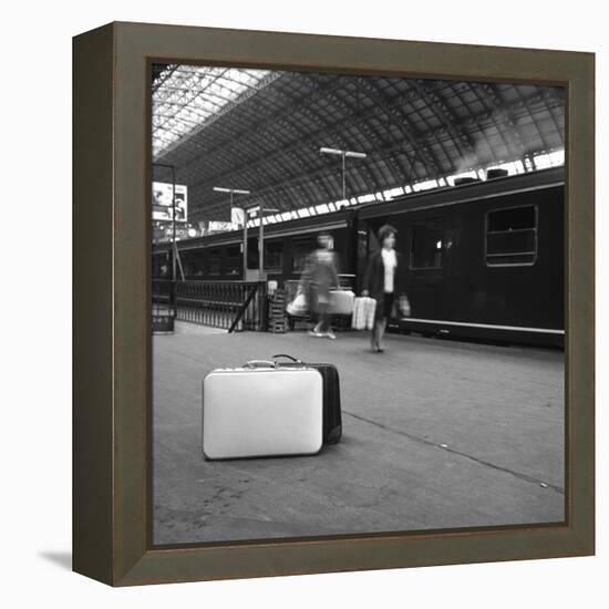 Travellers on a Platform, Centraal Station, Amsterdam, Netherlands, 1963-Michael Walters-Framed Stretched Canvas