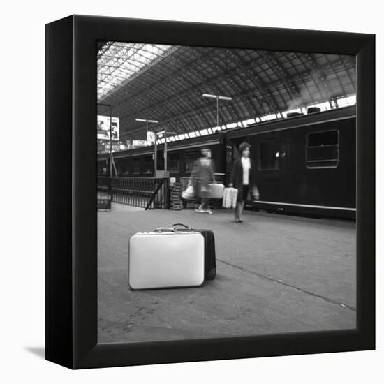 Travellers on a Platform, Centraal Station, Amsterdam, Netherlands, 1963-Michael Walters-Framed Stretched Canvas