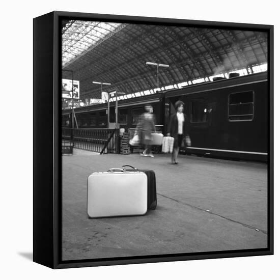 Travellers on a Platform, Centraal Station, Amsterdam, Netherlands, 1963-Michael Walters-Framed Stretched Canvas