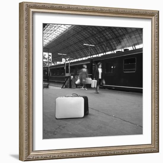 Travellers on a Platform, Centraal Station, Amsterdam, Netherlands, 1963-Michael Walters-Framed Photographic Print