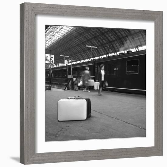 Travellers on a Platform, Centraal Station, Amsterdam, Netherlands, 1963-Michael Walters-Framed Photographic Print