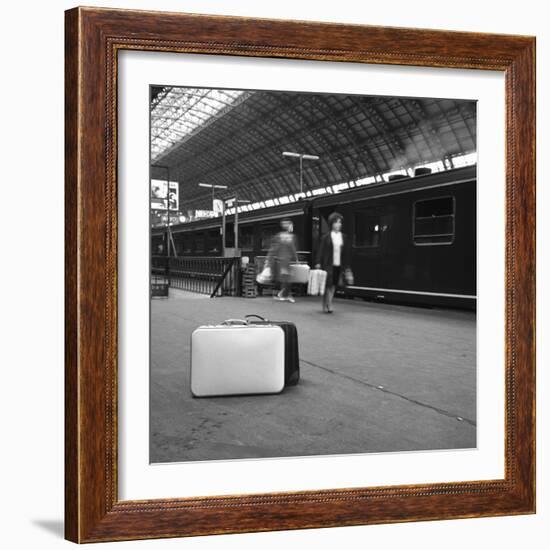 Travellers on a Platform, Centraal Station, Amsterdam, Netherlands, 1963-Michael Walters-Framed Photographic Print