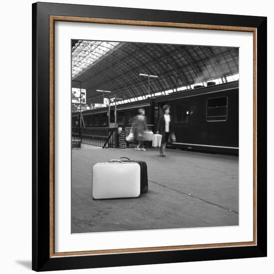 Travellers on a Platform, Centraal Station, Amsterdam, Netherlands, 1963-Michael Walters-Framed Photographic Print