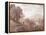 Travellers on a Road Above a River, 1821 (Brown Wash over Graphite on Paper)-John Martin-Framed Premier Image Canvas