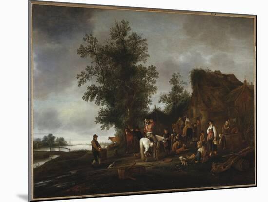 Travellers Refreshing Themselves at a Riverside Tavern, 1664-Isaac Van Ostade-Mounted Giclee Print