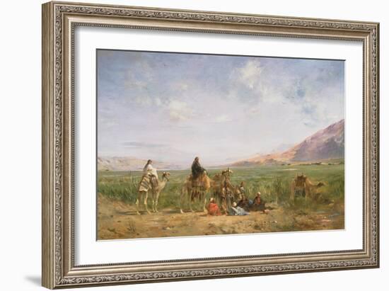 Travellers Resting at an Oasis-Eugene Lami-Framed Giclee Print