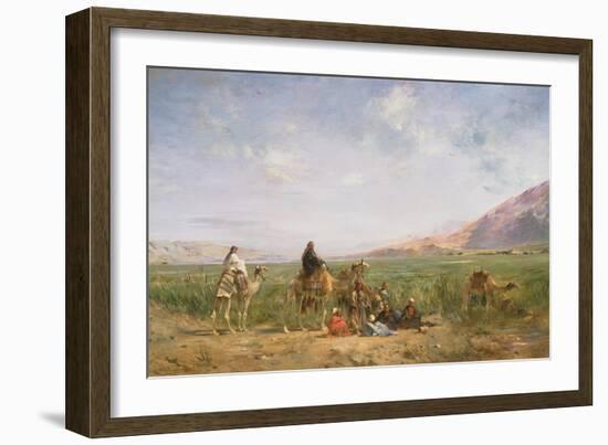 Travellers Resting at an Oasis-Eugene Lami-Framed Giclee Print