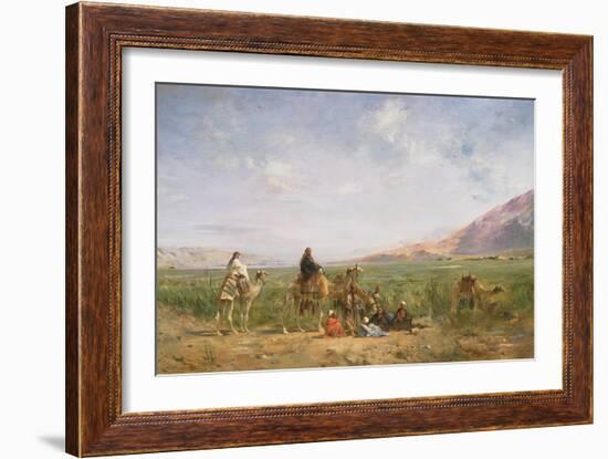 Travellers Resting at an Oasis-Eugene Lami-Framed Giclee Print