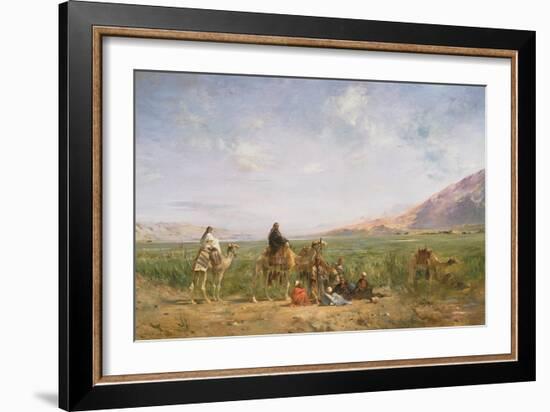 Travellers Resting at an Oasis-Eugene Lami-Framed Giclee Print