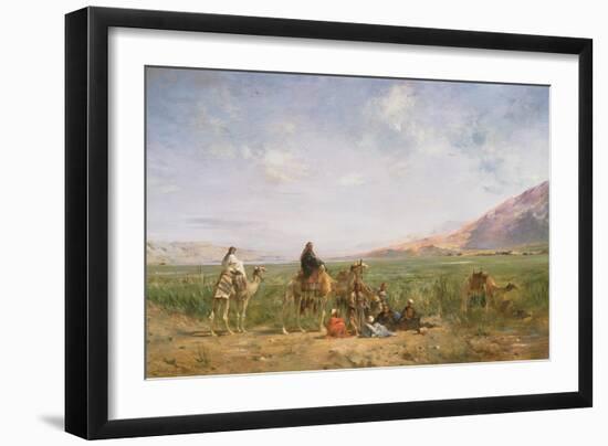 Travellers Resting at an Oasis-Eugene Lami-Framed Giclee Print