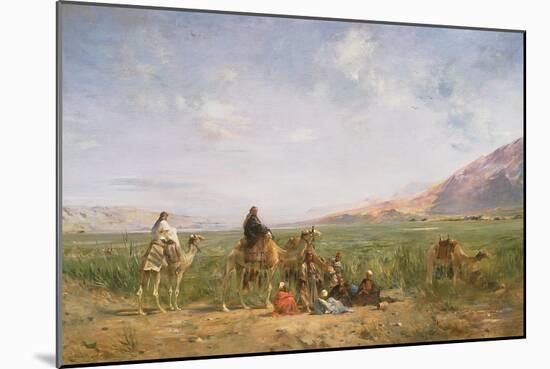 Travellers Resting at an Oasis-Eugene Lami-Mounted Giclee Print