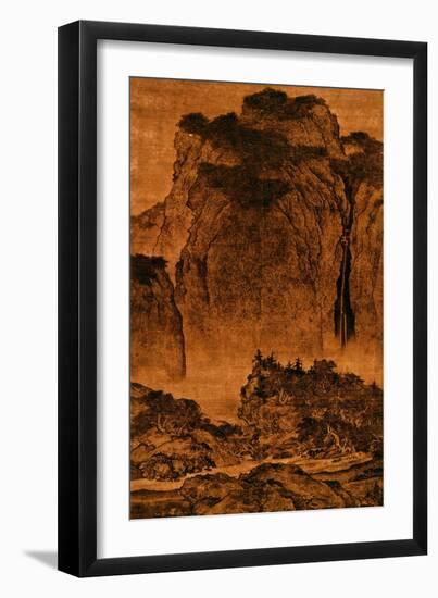 Travelling Among Streams and Mountains, Hanging Scroll, Ink on Silk, c. 1000, China-Ku'an Fan-Framed Giclee Print