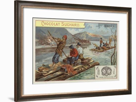 Travelling by Raft, Alaska-null-Framed Giclee Print