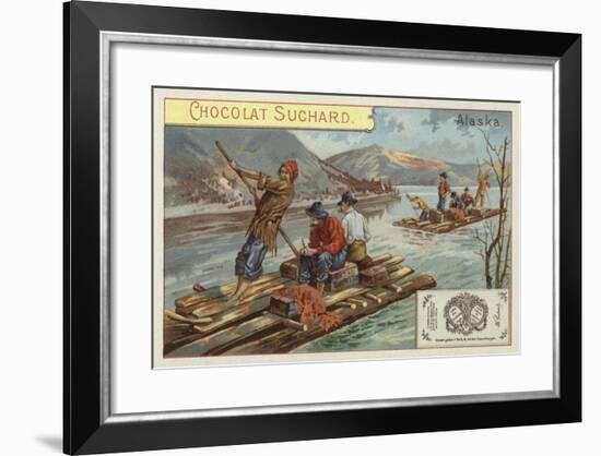 Travelling by Raft, Alaska-null-Framed Giclee Print