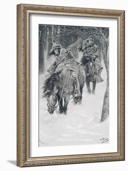 Travelling in Frontier Days, Illustration from 'The City of Cleveland' by Edmund Kirke-Howard Pyle-Framed Giclee Print