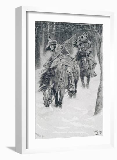 Travelling in Frontier Days, Illustration from 'The City of Cleveland' by Edmund Kirke-Howard Pyle-Framed Giclee Print