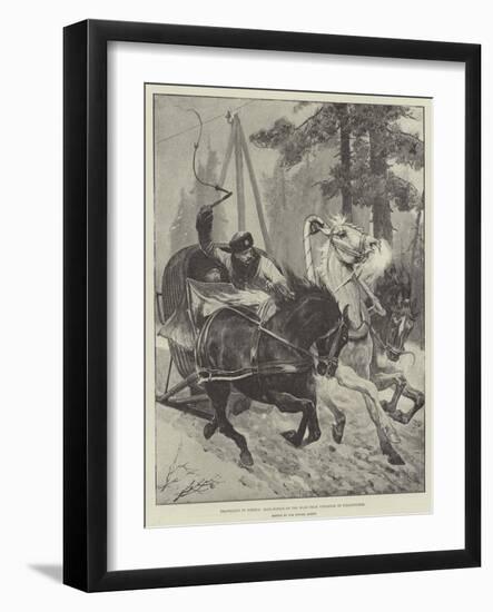 Travelling in Siberia, Mail-Sledge on the Road from Yeniseisk to Krasnoiarsk-null-Framed Premium Giclee Print