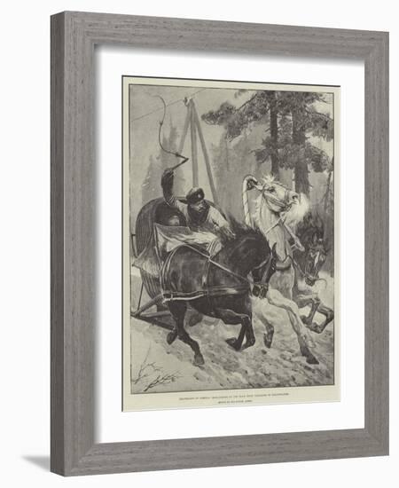 Travelling in Siberia, Mail-Sledge on the Road from Yeniseisk to Krasnoiarsk-null-Framed Giclee Print