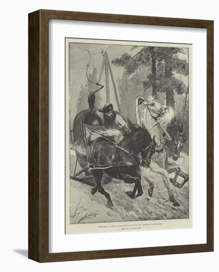 Travelling in Siberia, Mail-Sledge on the Road from Yeniseisk to Krasnoiarsk-null-Framed Giclee Print