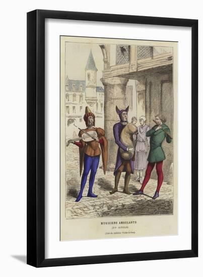 Travelling Musicians, 15th Century-null-Framed Giclee Print