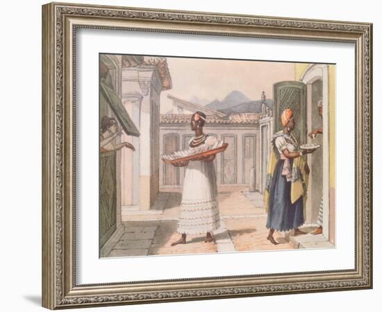 Travelling Saleswomen in Rio De Janeiro in 1827-Jean Baptiste Debret-Framed Giclee Print