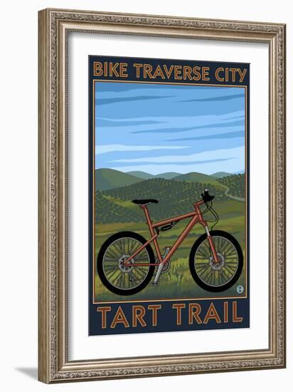 Traverse City, Michigan - Bike Tart Trail-Lantern Press-Framed Art Print