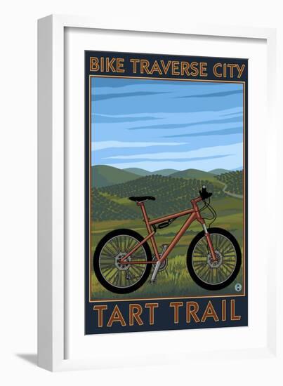 Traverse City, Michigan - Bike Tart Trail-Lantern Press-Framed Art Print