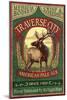 Traverse City, Michigan - Elk Head Pale Ale Vintage Sign-Lantern Press-Mounted Art Print