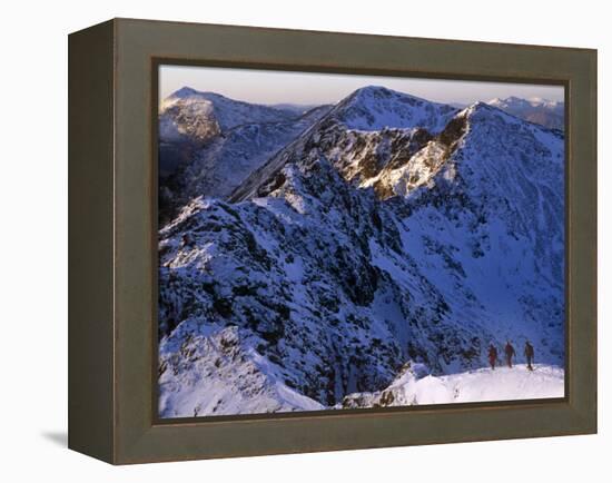 Traversing the Aonach Eagach Ridge Above Glencoe, Scottish Highlands-Paul Harris-Framed Premier Image Canvas