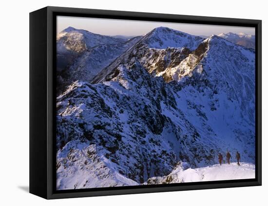 Traversing the Aonach Eagach Ridge Above Glencoe, Scottish Highlands-Paul Harris-Framed Premier Image Canvas