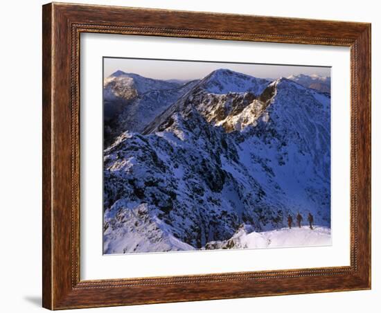 Traversing the Aonach Eagach Ridge Above Glencoe, Scottish Highlands-Paul Harris-Framed Photographic Print