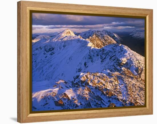 Traversing the Aonach Eagach Ridge Above Glencoe, Scottish Highlands-Paul Harris-Framed Premier Image Canvas