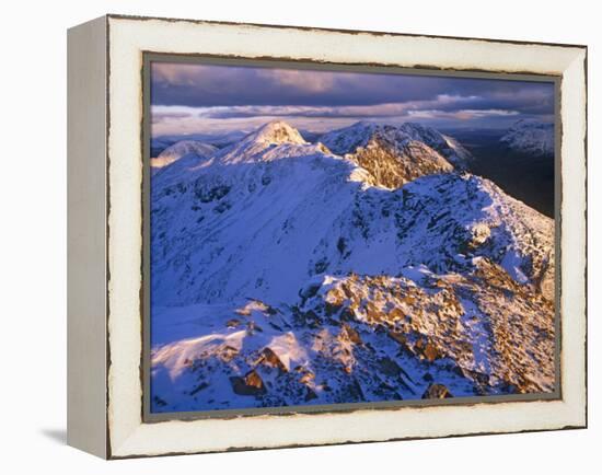 Traversing the Aonach Eagach Ridge Above Glencoe, Scottish Highlands-Paul Harris-Framed Premier Image Canvas