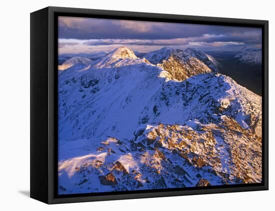 Traversing the Aonach Eagach Ridge Above Glencoe, Scottish Highlands-Paul Harris-Framed Premier Image Canvas