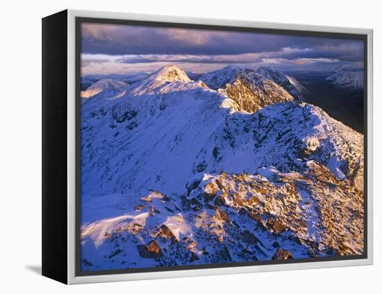 Traversing the Aonach Eagach Ridge Above Glencoe, Scottish Highlands-Paul Harris-Framed Premier Image Canvas