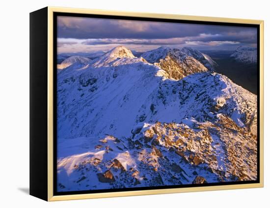 Traversing the Aonach Eagach Ridge Above Glencoe, Scottish Highlands-Paul Harris-Framed Premier Image Canvas